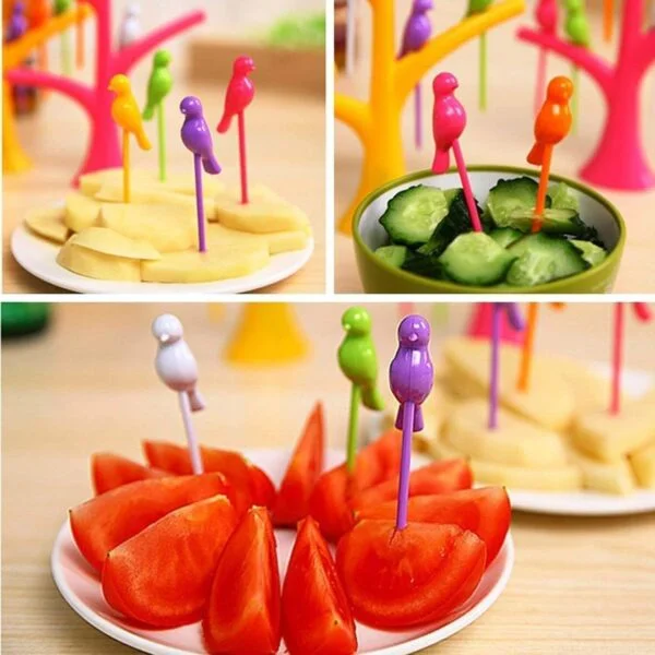 Bird Tree Fruit Fork Set 1 Tree Branches 6 Forks