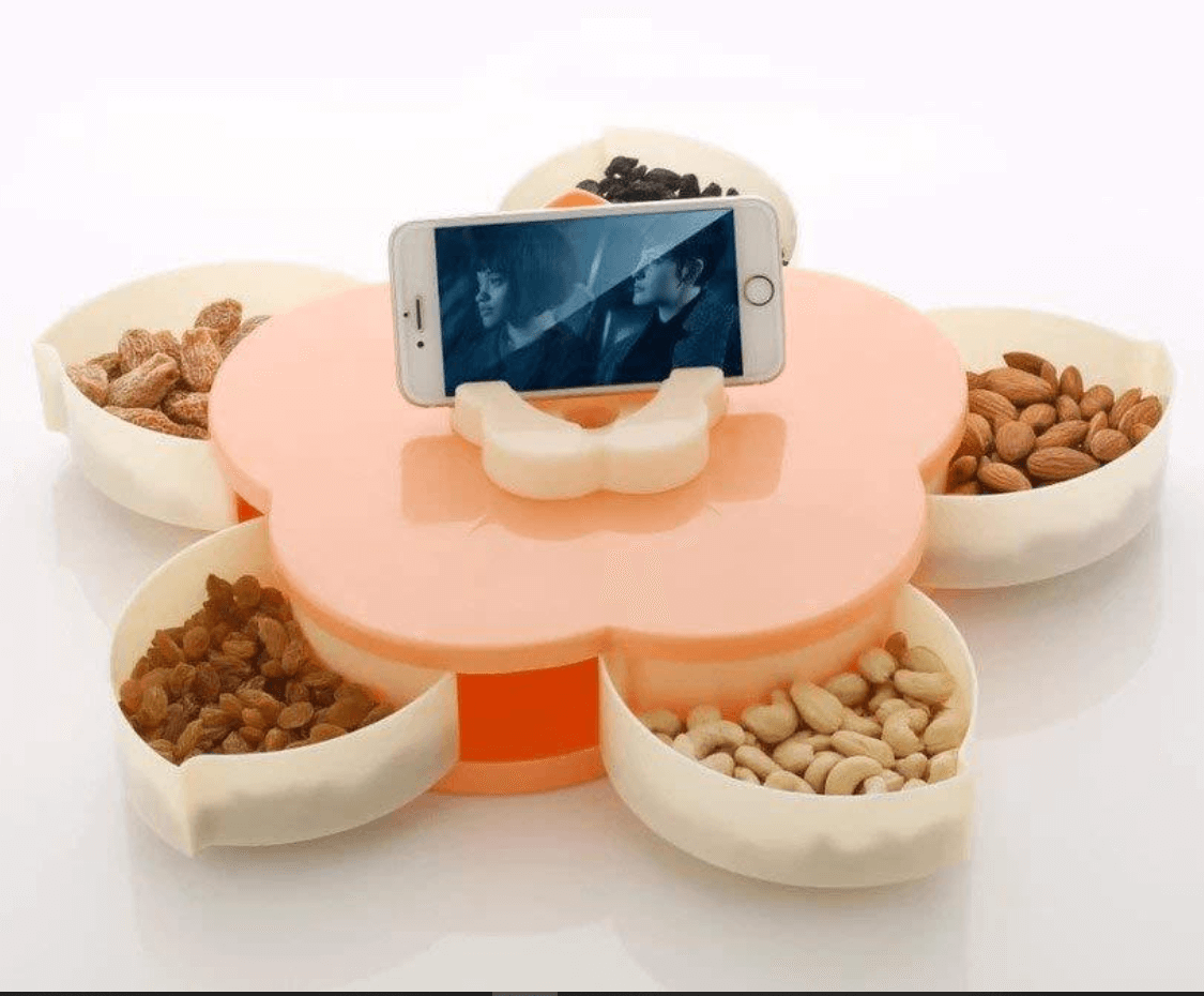 Smart Single Layer Rotating Serving Tray Storage Box with Mobile Phone ...