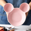 Unbreakable Mickey Shaped Snack Serving Sectioned Plates Dinnerware (Assorted Colors)