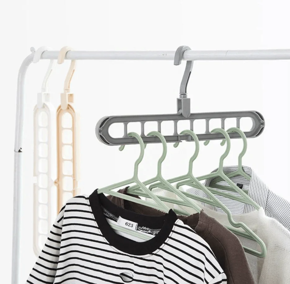 9 Hole Hanger Hook Wardrobe Clothes Organizer Hanger