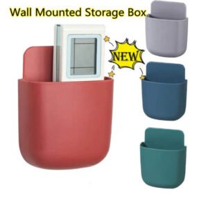 Wall mounted storage case with mobile phone charging port plug holder - Pack of 4Pc
