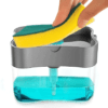 2 in 1 Sponge Holder Soap Dispenser, Manual Press Liquid Pump