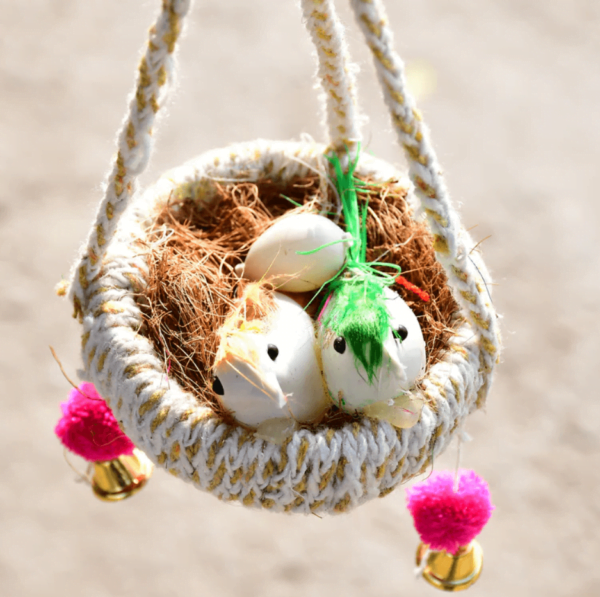 Handmade Artificial Jute Birds Nest for Home and Balcony Decor