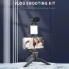 Vlogging Kit for Video Making Mic Mini Tripod Stand, LED Light & Phone Holder Clip