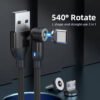 Magnetic Charging Cable with Full Rotation 3 In 1-For Iphone, Type C And Micro Usb