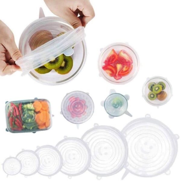 Silicon Stretch lids Covers for Bowl & Containers Pack 6