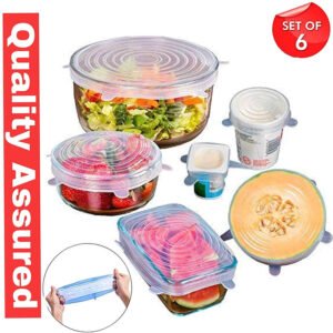Silicon Stretch lids Covers for Bowl & Containers Pack 6