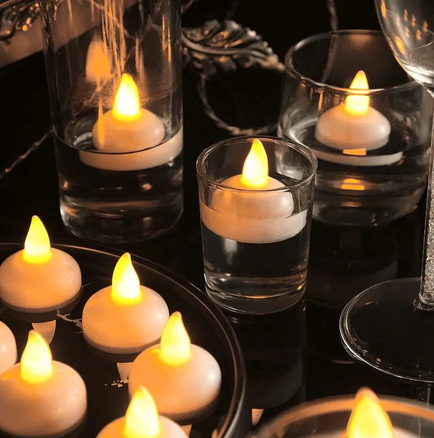Tealight Candle Flameless Floating Candles Battery Operated Set of 12