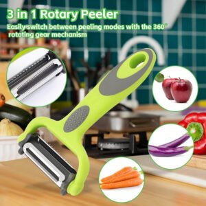 3 in 1 Rotary Multi-Functional Vegetable Peeler (Assorted color)