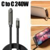Super Fast Charging Cable with mobile stand Type C to C 240w