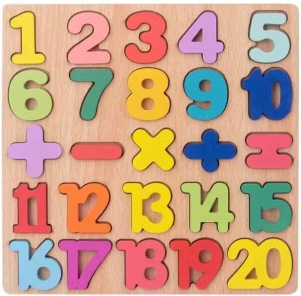 Wooden Number Puzzle Educational Toys for Toddlers & Preschoolers